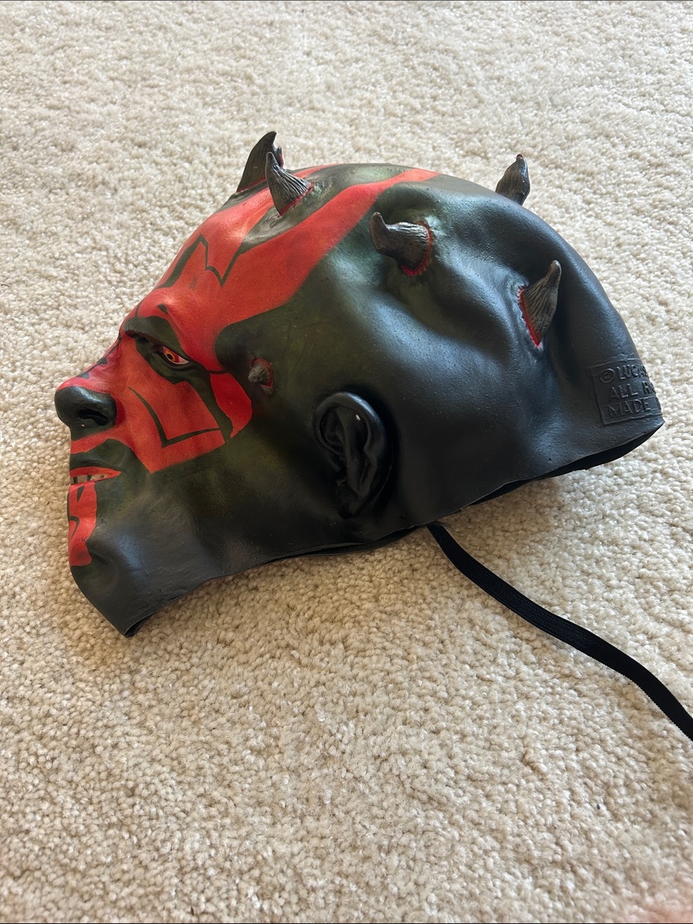 Darth Maul Adult Black and Red Horned Latex Face Mask - Star Wars